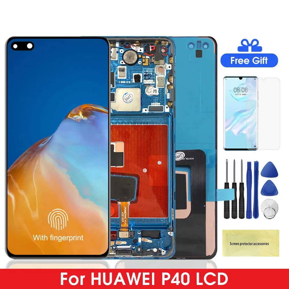 Super Amoled For HUAWEI P40 ANA-AN00 ANA-TN00 ANA-NX9 ANA-LX4 LCD Touch Screen Digitizer Display For Huawei P40 LCD Screen Parts HUAWEI phone repair parts