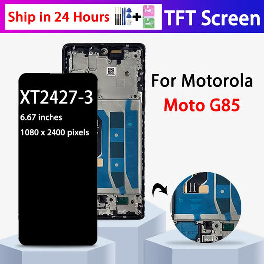 TFT G85 XT2427-3 Display Screen With Frame for Motorola Moto G85 LCD Dispaly Touch Screen Digitizer Assembly Replacement Motorola phone repair parts