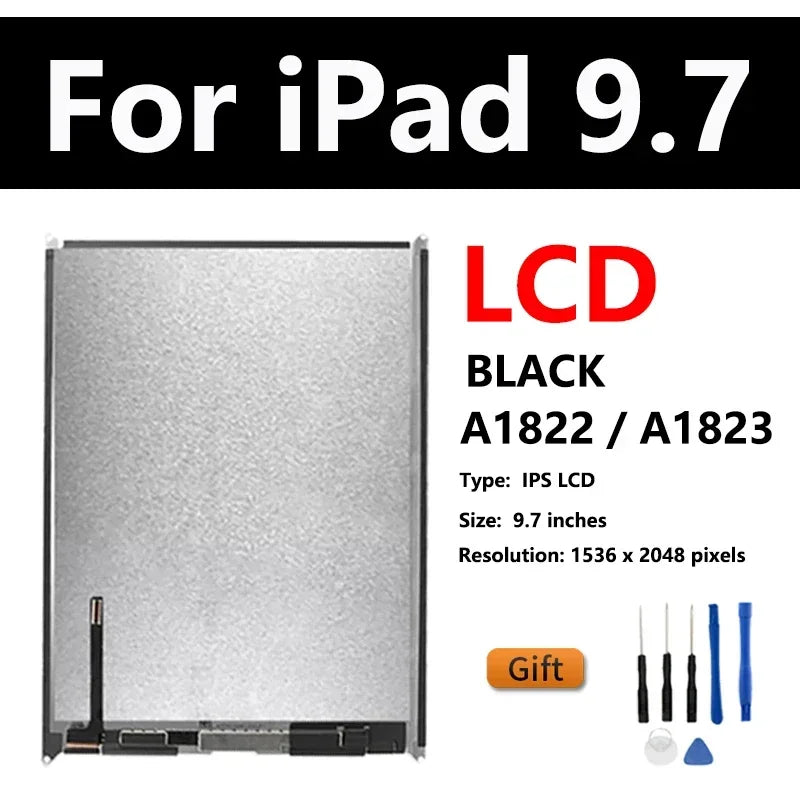 LCD Touch Screen For Apple iPad 5 5th Gen A1822 A1823 iPad 9.7 2017 Assembly Digitizer Front Glass Display Panel Replacement  iPad repair parts