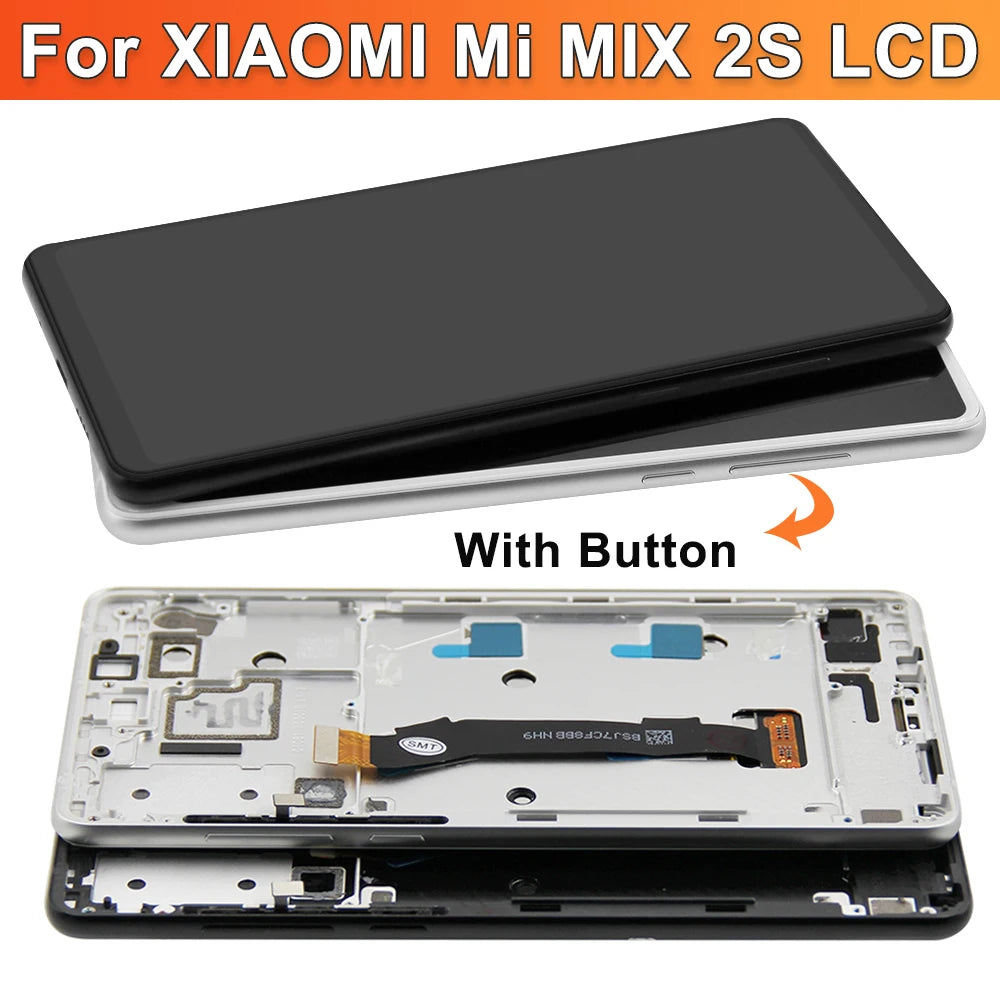 5.99" Mix 2S Display Screen Replacement, for Xiaomi Mi Mix 2S M1803D5XA Lcd Display Digital Touch Screen with Frame Replacement Xiaomi phone repair parts