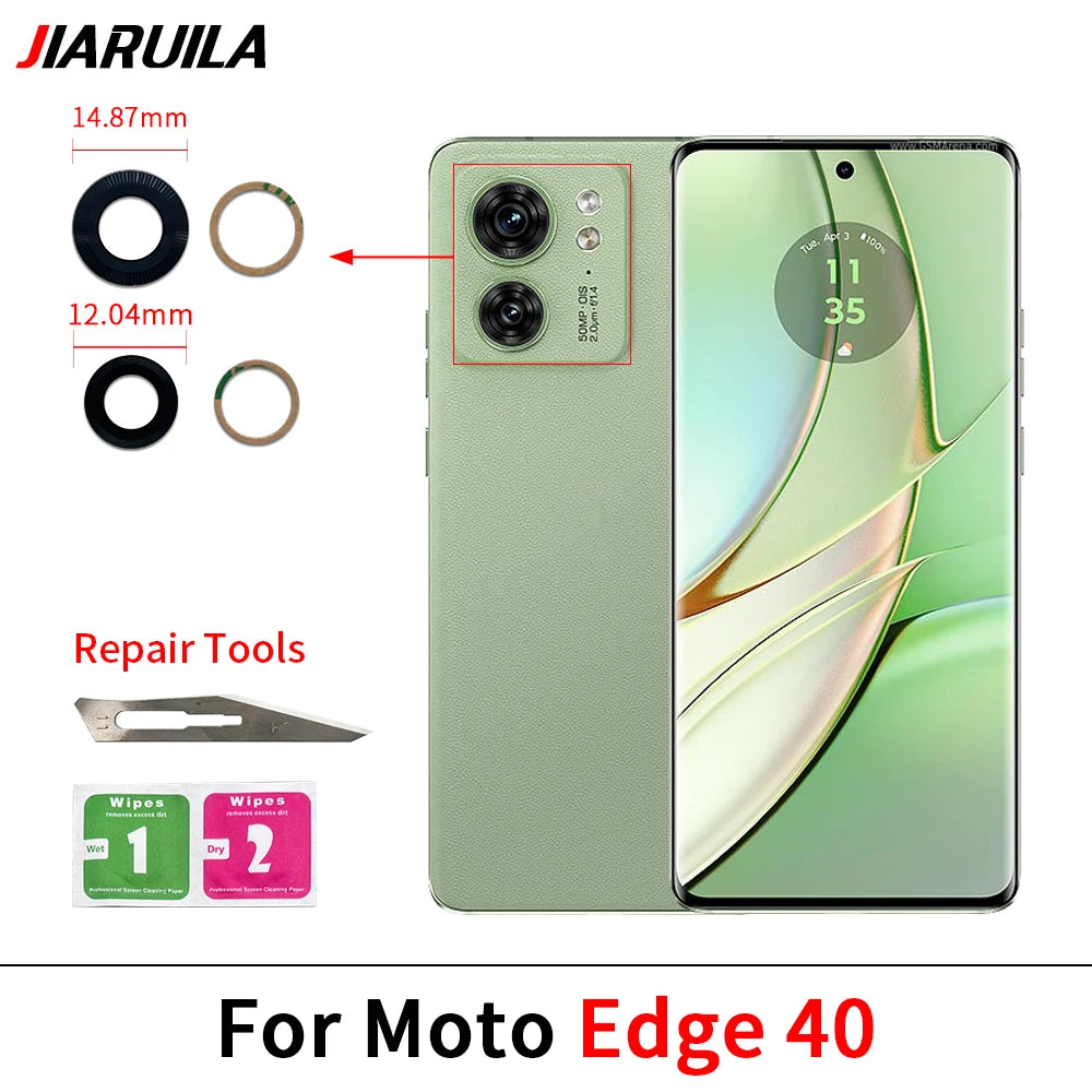 10Pcs, Camera Glass For Motorola Moto Edge 20 30 40 Pro Lite Neo Fusion Rear Back Camera glass Lens With Glue Adhesive Motorola phone repair parts