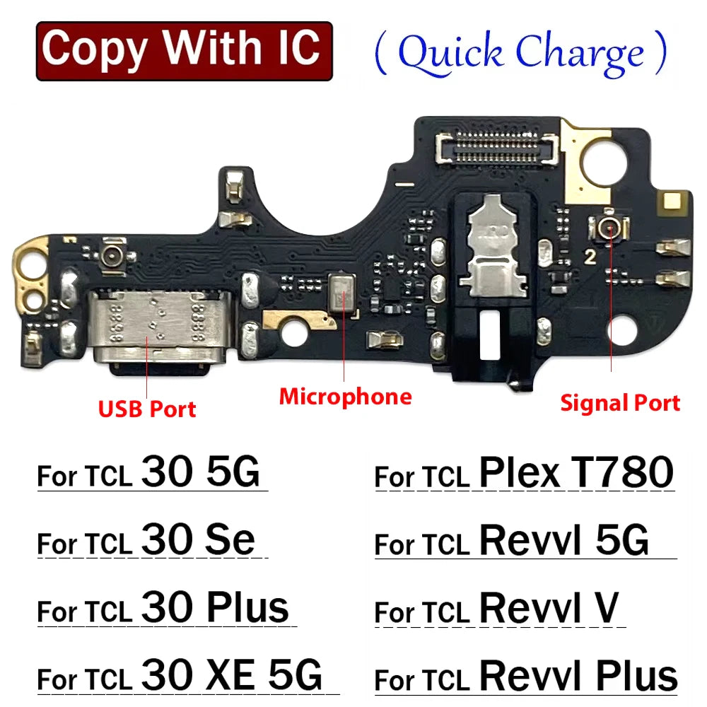 For TCL 30 SE Plus XE Plex T780H Revvl V Plus 5G USB Charging Port Dock Charger Plug Connector Board Flex Cable  TCL phone repair parts