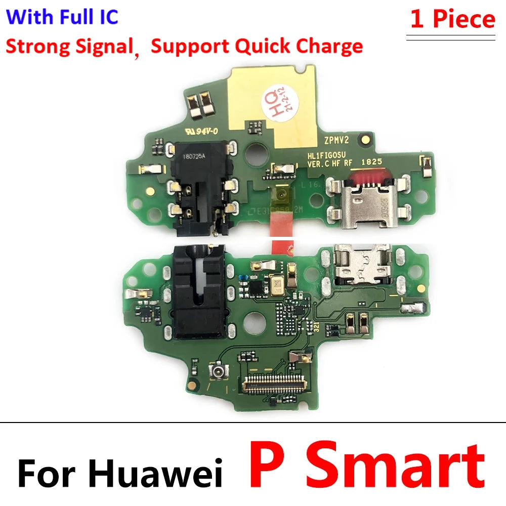 New For Huawei P Smart Plus 2018 2019 2021 USB Micro Charger Charging Port Dock Connector Microphone Board Flex Cable Huawei phone repair parts