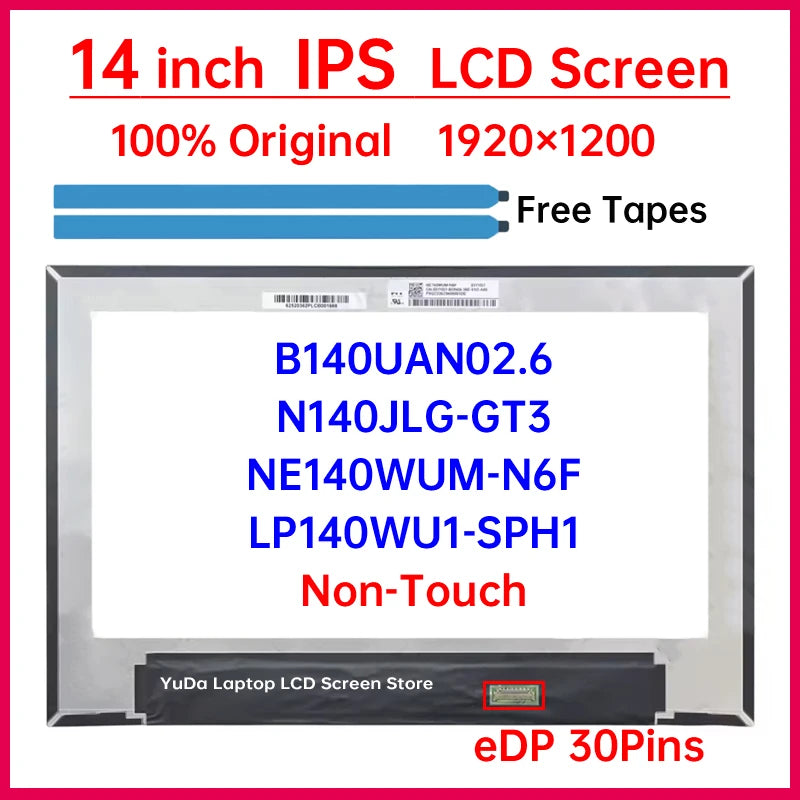 14" Laptop LCD Screen NE140WUM-N6F B140UAN02.6 N140JLG-GT3 LP140WU1-SPH1 For Dell Latitude 7440 Display Matrix Panel Non-Touch DELL laptop repair parts