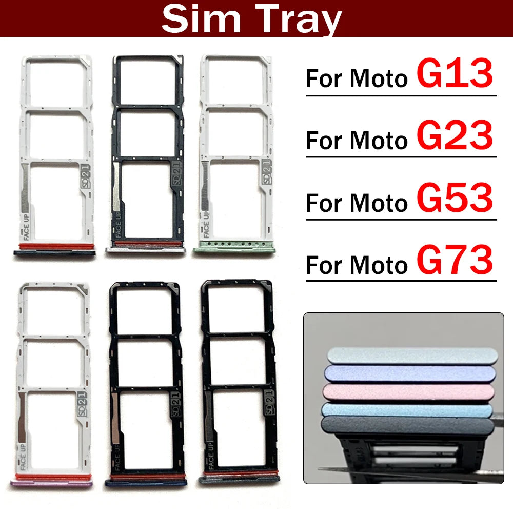 Micro Nano SIM Card Holder Tray Slot Holder Adapter Socket For Motorola Moto G13 G23 G53 G73 G84 Motorola phone repair parts