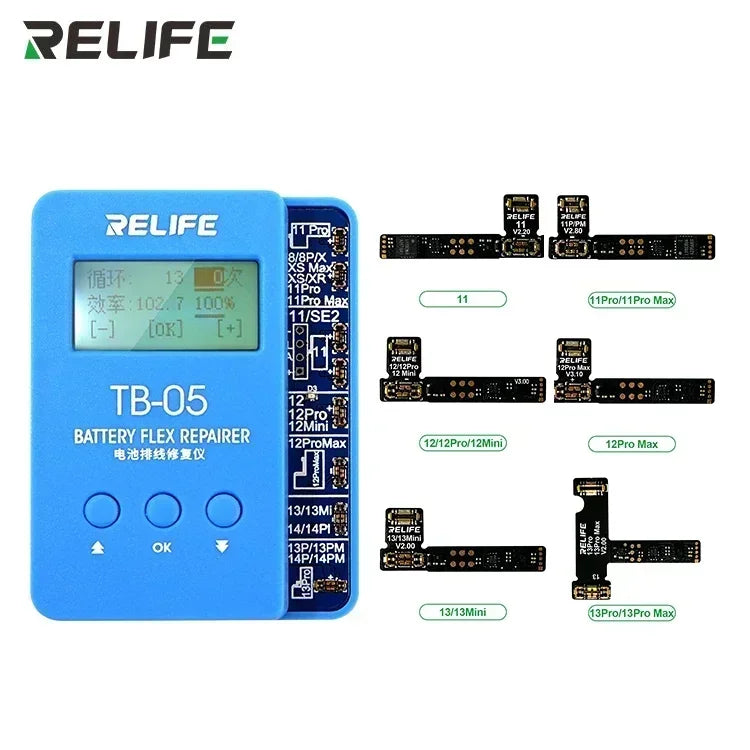 RELIFE TB-05 Battery Cable Repair Instrument Setup-free and Boot-free Adapt To Various Models for iPhone IP8G-15PM tools set kit Professional Repair Tools