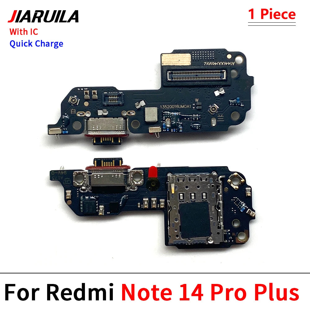 USB Charging Port Board Flex Cable Connector For Xiaomi Redmi Note 14 Pro Plus 4G 5G / Redmi 14C 14R Microphone Module Xiaomi  Xiao mi phone repair parts