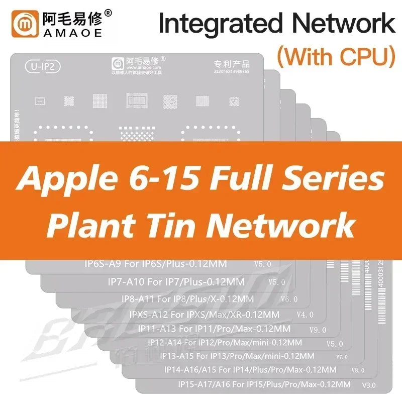 QIANLI MEGA-IDEA Black BGA Reballing Stencil Multifunction Universal Net for iPhone 6-17 Pro Max Planting Tin Steel Mesh Tools Professional Repair Tools