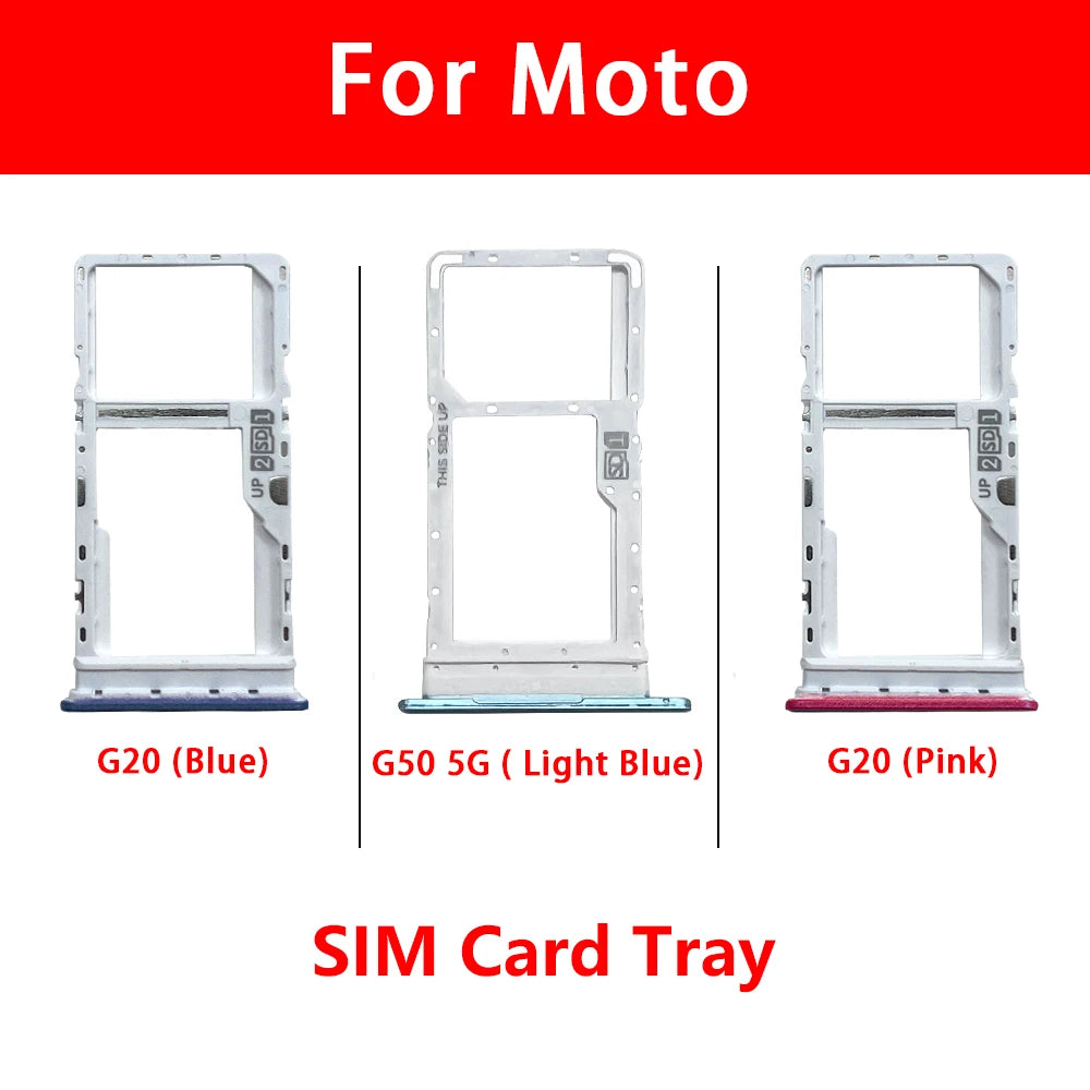 10Pcs/Lot, New For Motorola Moto G10 G20 G30 G50 G60 G60s G100 5G SIM Card Tray Slot Holder Adapter Accessories Motorola phone repair parts