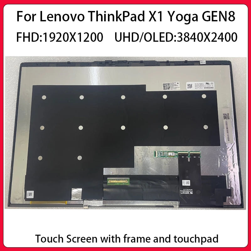 For Lenovo ThinkPad X1 Yoga 8th Gen8 Touch Screen OLED WQXGA 3840/2400 40 WUXGA 1920/1200 EDP 30PIN X1 Yoga 8 GEN LCD Assembly Lenovo laptop repair parts