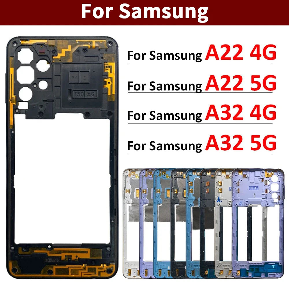 For Samsung A22 A32 4G 5G A225F A226B A325F A326B Middle Frame Holder Housing Replacement Repair Parts Samsung phone repair parts