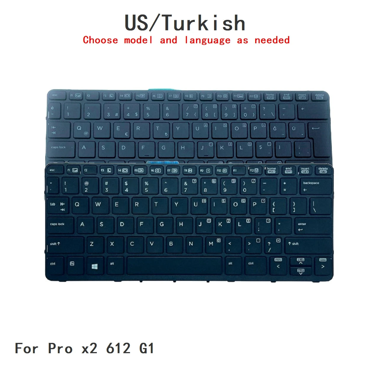 New US Turkish Language  Backlit Keyboard For HP Pro x2 612 G1 Notebook PC Replacement Keyboard NSK-CR3BV 755497-141 766641-141  HP laptop repair parts