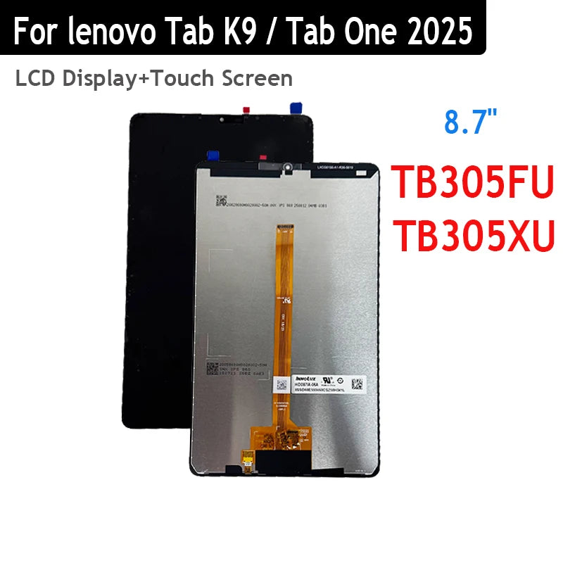 Tablet LCD For lenovo Tab K9 Tab One 2025 TB-305 TB305FU TB305XU TB305 LCD Display Touch Screen Digitizer Glass Assembly Lenovo phone repair parts