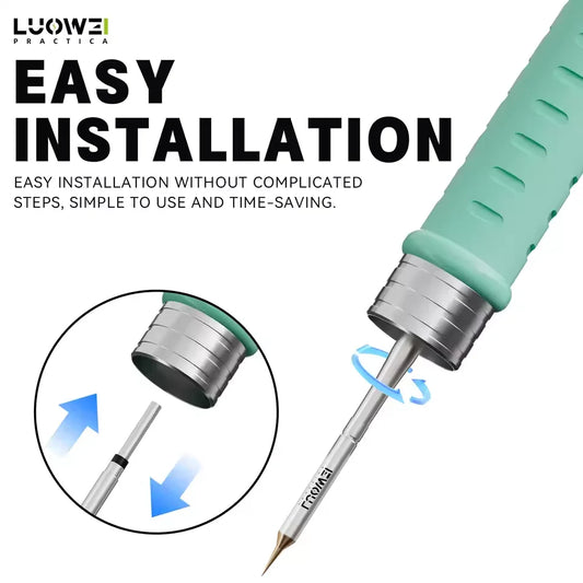 LUOWEI LW-C210 Fly Wire Soldering Tip Kit ﻿10PCS 0.1mm Replaceable Bent/Pointed/Knife Tips for Phone PCB Repair Tool Professional Repair Tools