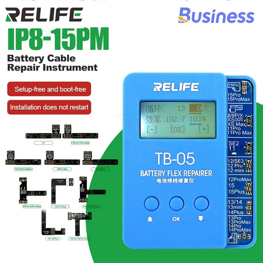 RELIFE TB-05 Battery Cable Repair Instrument Setup-free and Boot-free Adapt To Various Models for iPhone IP8G-15PM tools set kit Professional Repair Tools