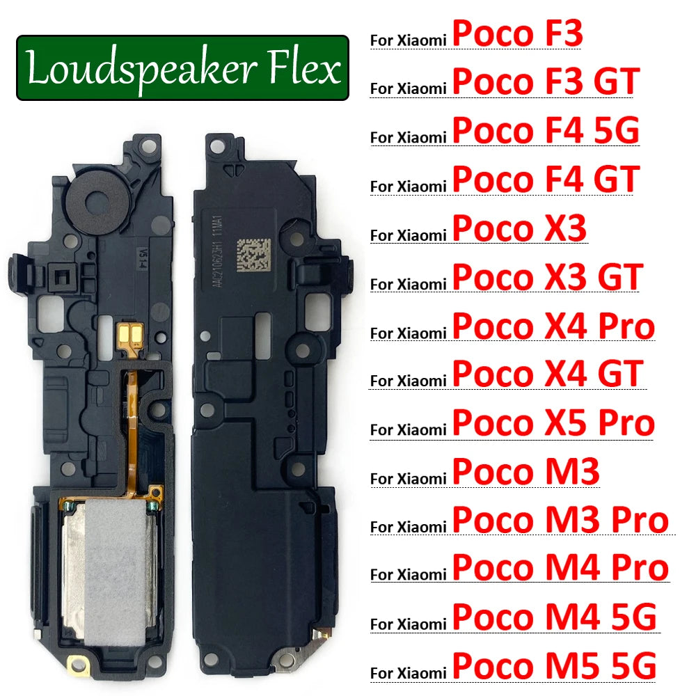 New Loudspeaker bottom Loud Speaker Sound Buzzer Ringer Flex Cable For Xiaomi Poco F2 F3 F4 X3 X4 X5 M3 M4 M5 Pro 4G 5G GT  Xiaomi  Xiao mi phone repair parts