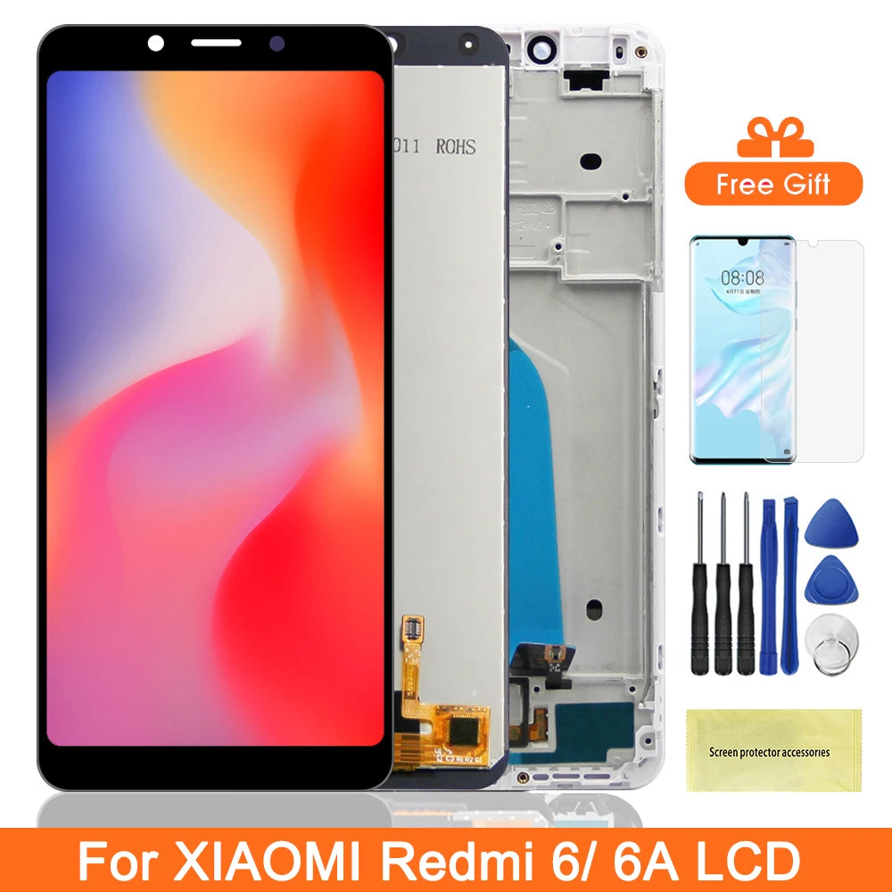 Display Screen for Xiaomi Redmi 6 6A LCD Display Digital Touch Screen with Frame Replacement for Redmi 6A M1804C3CG M1804C3CH Xiaomi phone repair parts