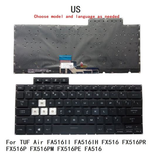 New US Language  Backlit Keyboard For ASUS TUF Air FA516II FA516IH FX516 FX516PR FX516P FX516PM FX516PE FA516 V202526CS1 ASUS laptop repair parts