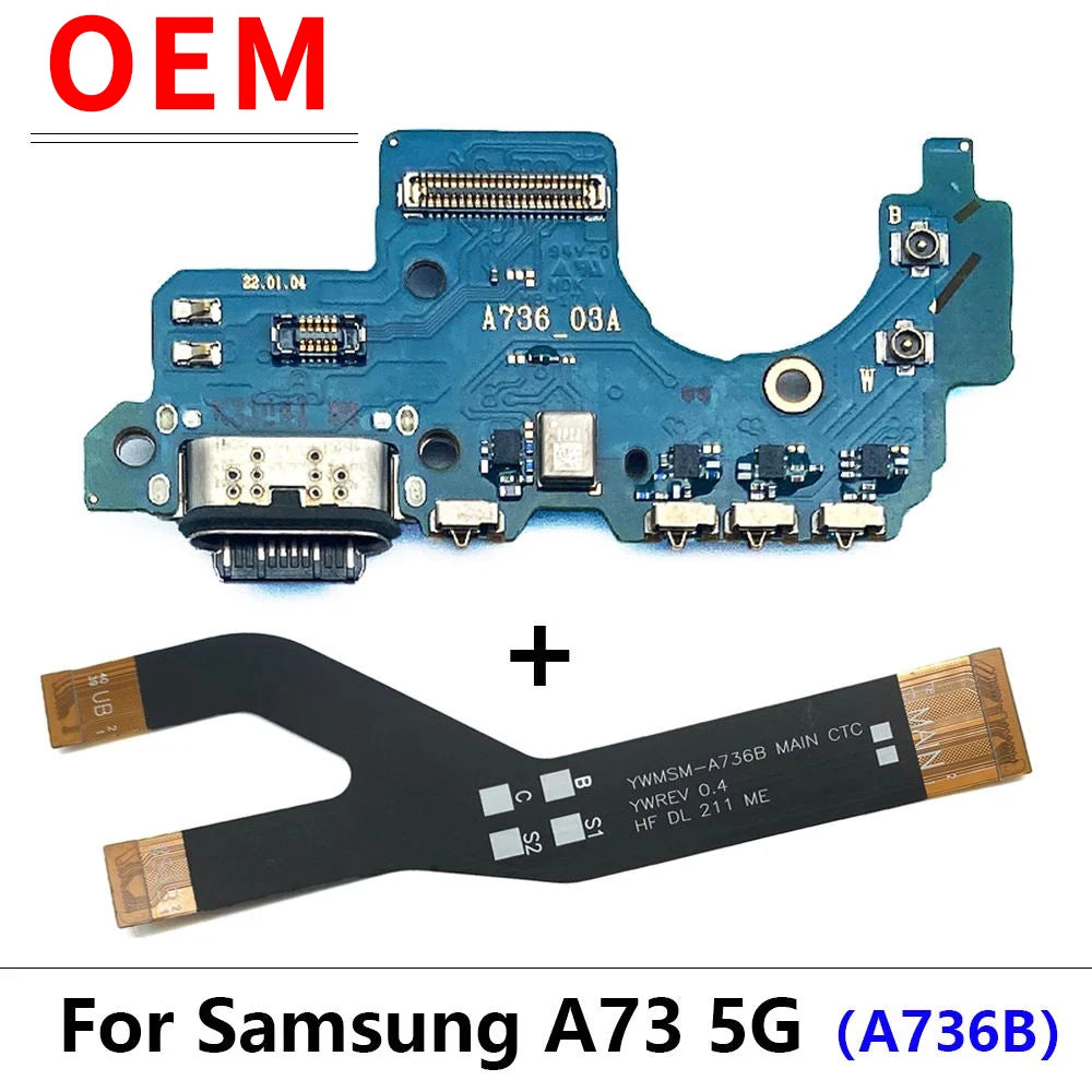 For Samsung A73 5G A736 A736B USB Charging Port Dock Connector Board Mainboard Main Flex Cable Repair Parts Samsung phone repair parts