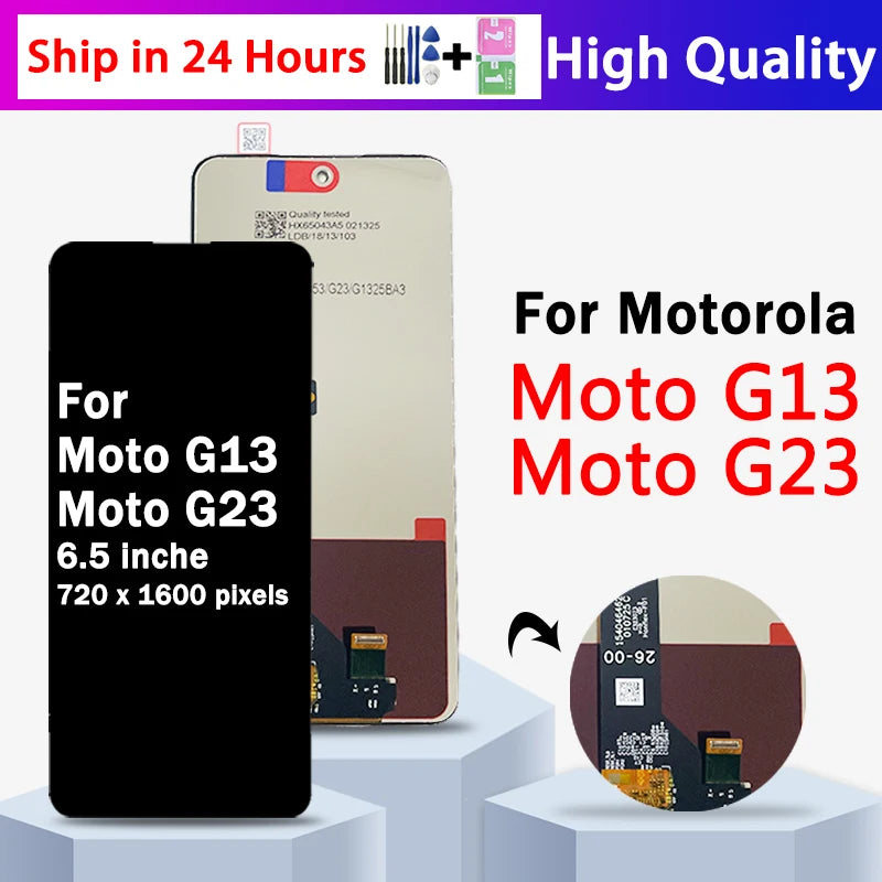 6.5" OEM  For Motorola Moto G13 g13 LCD Display Touch Screen Digitizer Assembly For Moto G23 g23 Display Replacement Screen Motorola phone repair parts