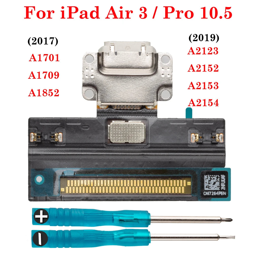 Dock Connector Data Plug Jack Socket USB Charging Port Flex For iPad Air 3 Pro 10.5  A1701 A1709 A1852 A2123 A2152 A2153 A2154 iPad tablet repair parts