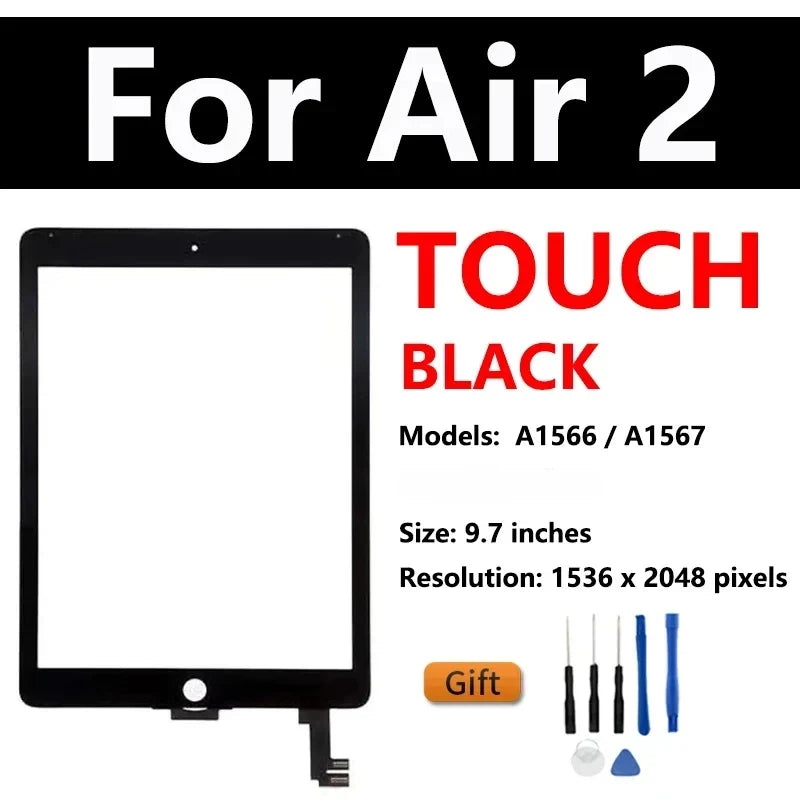 Touch Screen For Apple iPad 5 6 5th 6th A1822 A1893 iPad 9.7 2017 2018 iPad Air 1 2 A1474 A1566 Digitizer Front Glass Display  iPad repair parts