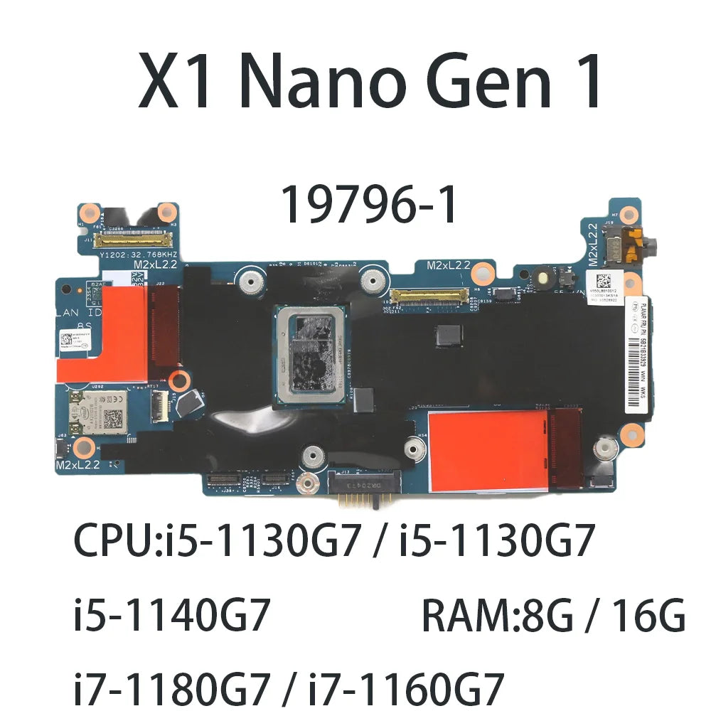 Laptop Motherboard For Lenovo X1 Nano Gen 1 19796-1 With CPU i5-1130G7 i5-1130G7 i5-1140G7 i7-1180G7 i7-1160G7 5B21B33919 Lenovo laptop repair parts