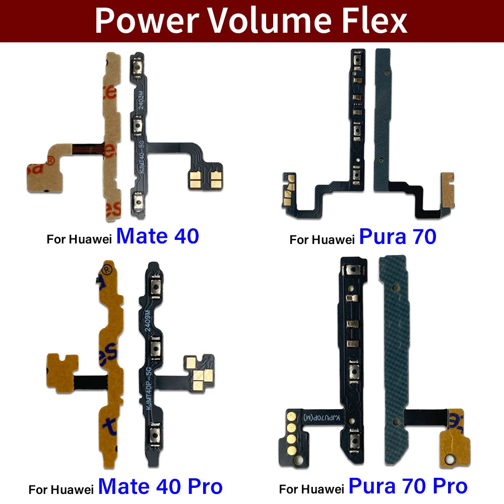 Power Switch On Off Button Volume control Key Button Flex Cable For Huawei P20 P30 P40 P50 P60 Pura 70 Pro Lite P50E Huawei phone repair parts