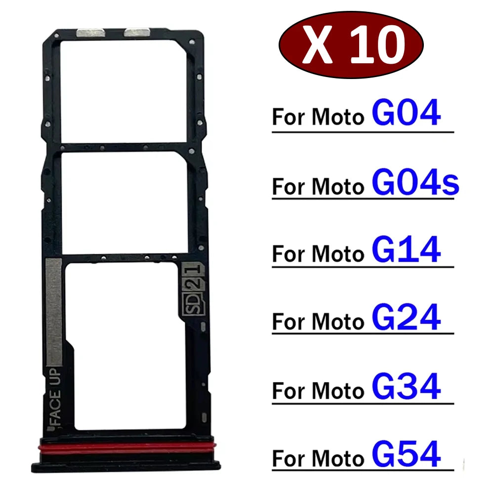 10Pcs/Lot，New For Motorola Moto G04 G04s G14 G24 G34 G54 SIM Card Tray Slot Holder Adapter Accessories Motorola phone repair parts
