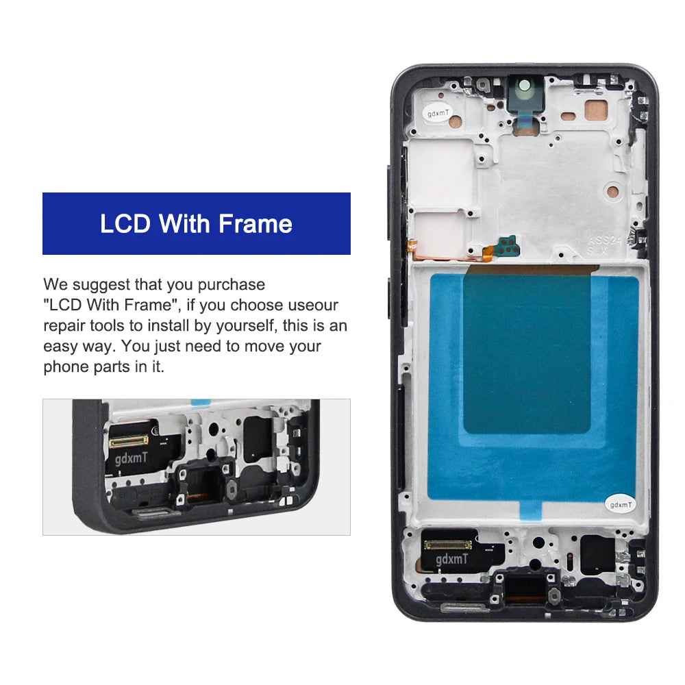 For Samsung S24 4G 5G Tested S24 For S921B SM-S921B/DS SM-S921U LCD Display Touch Screen Digitizer Assembly Replacement Samsung phone repair parts