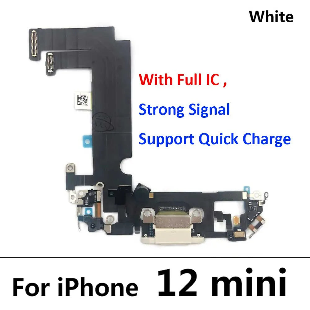 New USB Charging Port Charger Board Flex Cable For iPhone 12 Pro Max 12 mini Dock Plug Connector With Microphone iPhone phone repair parts