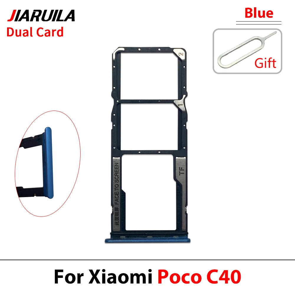 New SIM Card Slot SD Card Tray Holder Adapter For Xiaomi Poco C40 C65 C75 Repair Parts  Xiaomi  Xiao mi phone repair parts