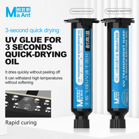 MaAnt New 3s Quick Dry UV Light Oil - High Temperature Resistant for Tail Plug Fixing Welding Resistance MaAnt New Professional Repair Tools