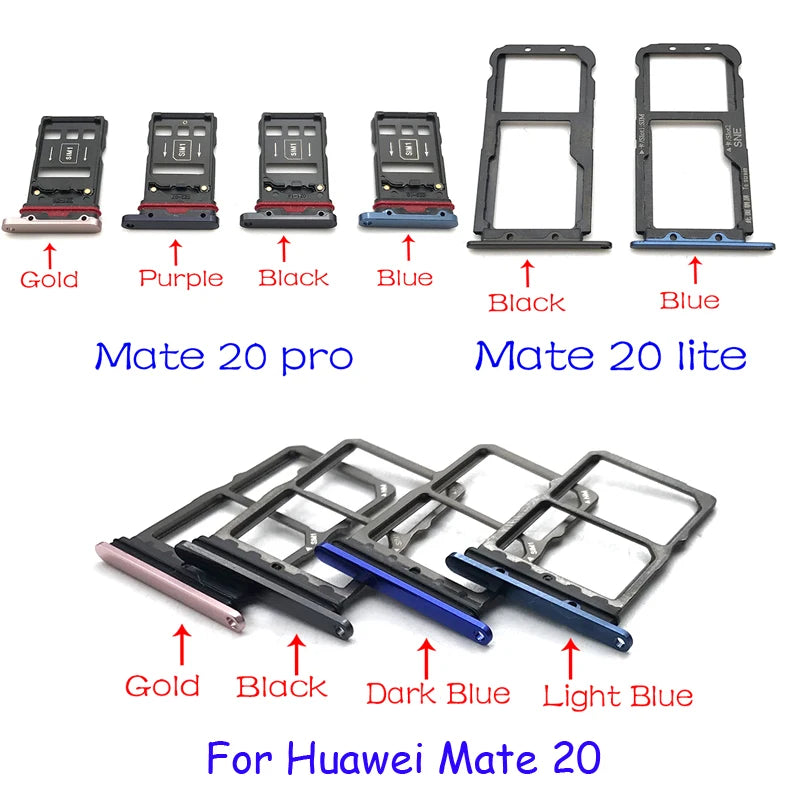 New Sim Tray For Huawei Mate 20 Pro Lite 20X SIM Card Tray Slot Holder Huawei phone repair parts