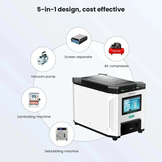 Refox FM40 5 in 1 Multi-function Desktop Laminating Machine No Need Air Compressor Vacuum Pump Tool for Phone Curved/Flat Screen Professional Repair Tools