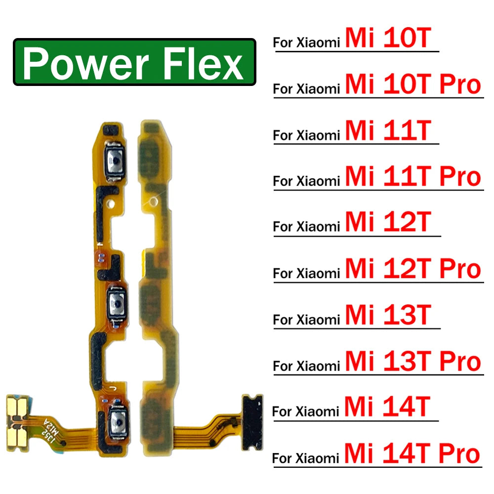 New For Xiaomi Mi 10T 11T 12T 13T 14T Pro Volume Button Power Switch On Off Button Flex Cable Xiaomi  Xiao mi phone repair parts