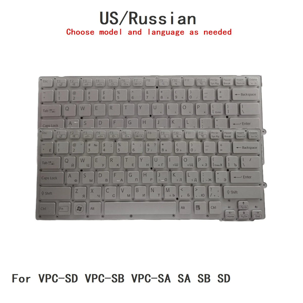 New US Russian Language  Backlit Keyboard For Sony VPC-SD VPC-SB VPC-SA SA SB SD Notebook PC Replacement Keyboard SONY laptop repair parts