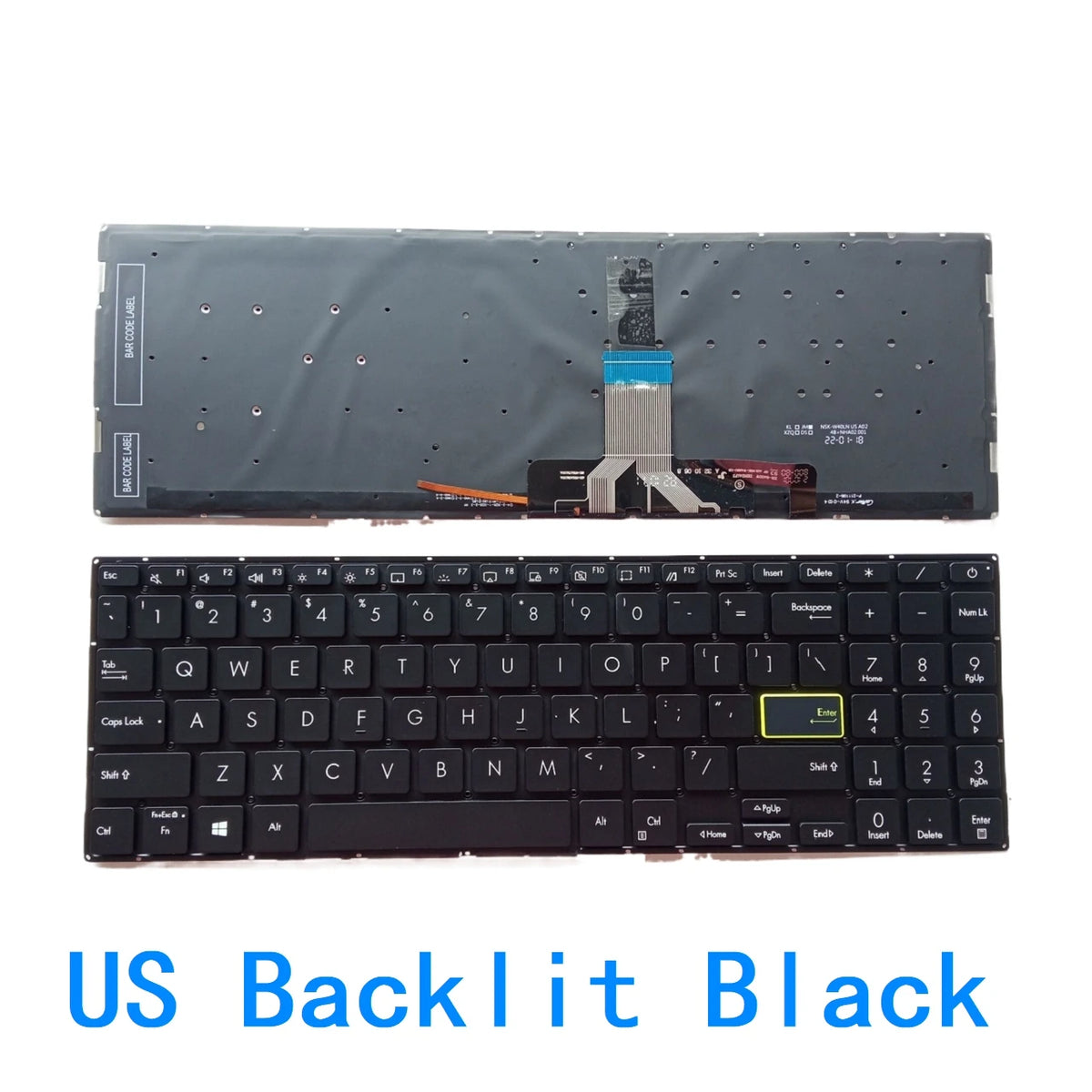 New US Russian Spanish Language  Backlit Keyboard For ASUS Vivobook E510 L510 X521 E510MA L510M X521UA X521IA X521J X521F ASUS laptop repair parts