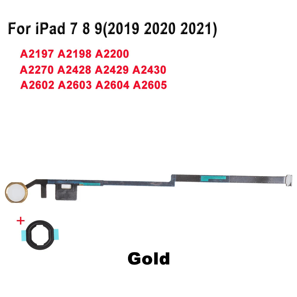 1set Brand New Home Button With Flex Cable Repair Part For iPad 7 8 9 2019 2020 2021 Home Button Key Flex Assembly With 3 Colors iPad tablet repair parts