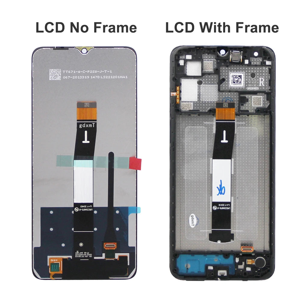 6.71" Redmi 12C Screen Replacement, for Xiaomi Redmi 12C 22120RN86G Lcd Display Digital Touch Screen with Frame for Redmi 12C Xiaomi phone repair parts