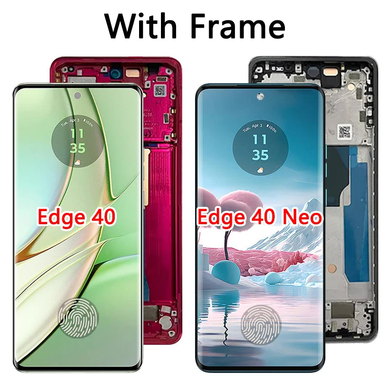 6.55"AMOLED For Motorola Edge 40 Neo XT2307-1 LCD Display Touch Screen with Fingerprint For Moto Edge40 XT2303-2 Display Motorola phone repair parts