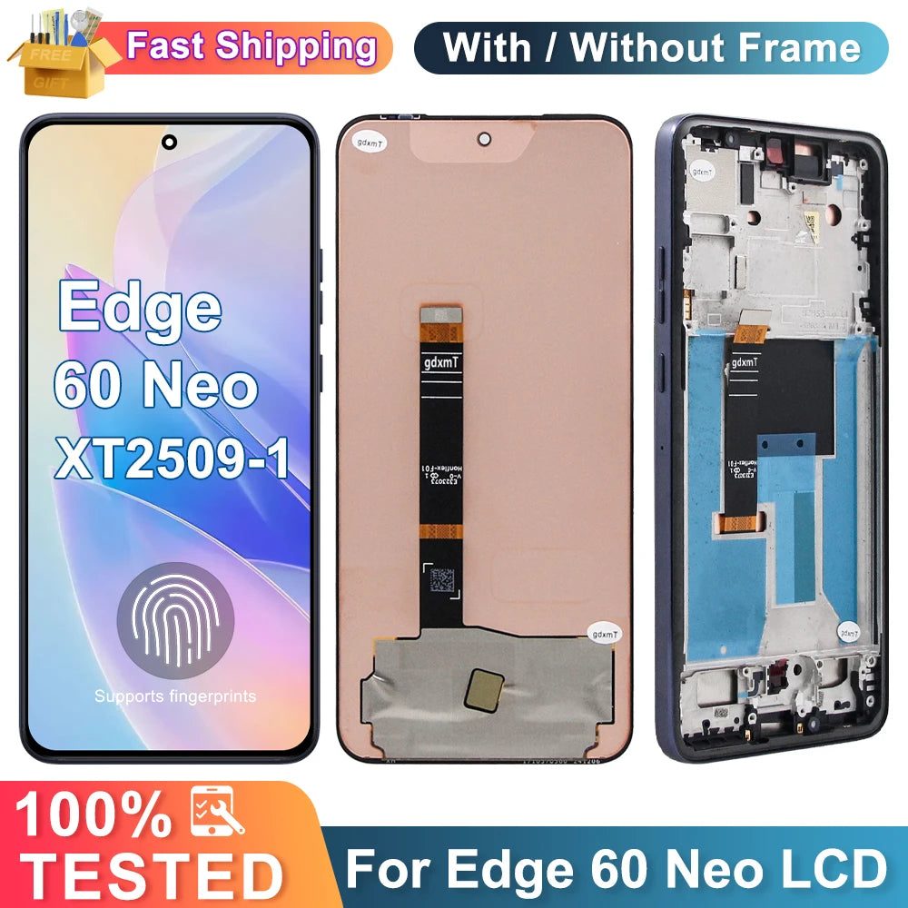 6.36" 120Hz For Motorola Edge 60 Neo LCD Display Touch Screen Digitizer For Moto Edge60 Neo XT2509-1 Screen Assembly Parts Motorola phone repair parts