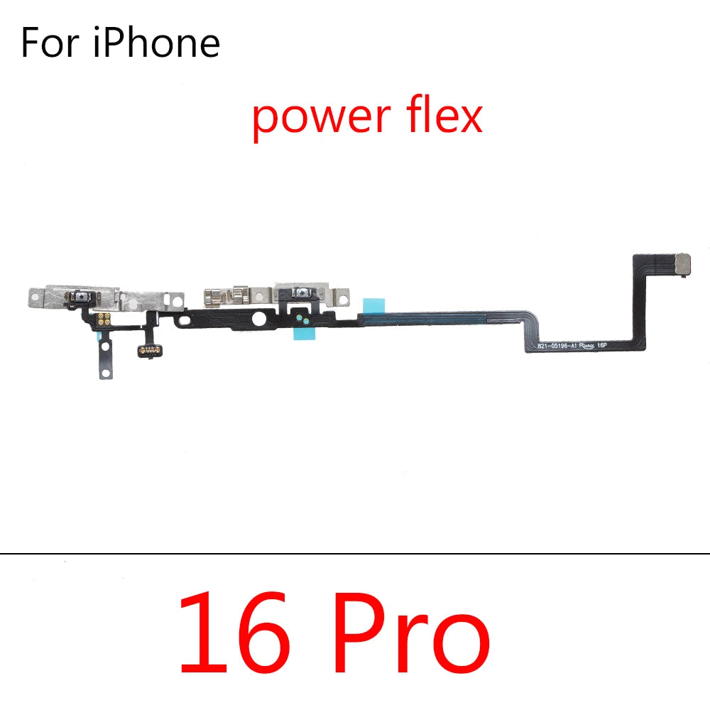 Power Switch On Off Mute Volume Button Flex Cable For iPhone 16 Plus Pro Max Promax Power On Off Volume Flex Repair Parts iPhone phone repair parts