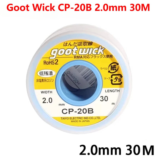 GootWick CP-20B Japan Original GOOT Desoldering Wicks Braid Copper Wire Solder Remover BGA Wick RoHs Lead-free MSDS Welding Tool Professional Repair Tools
