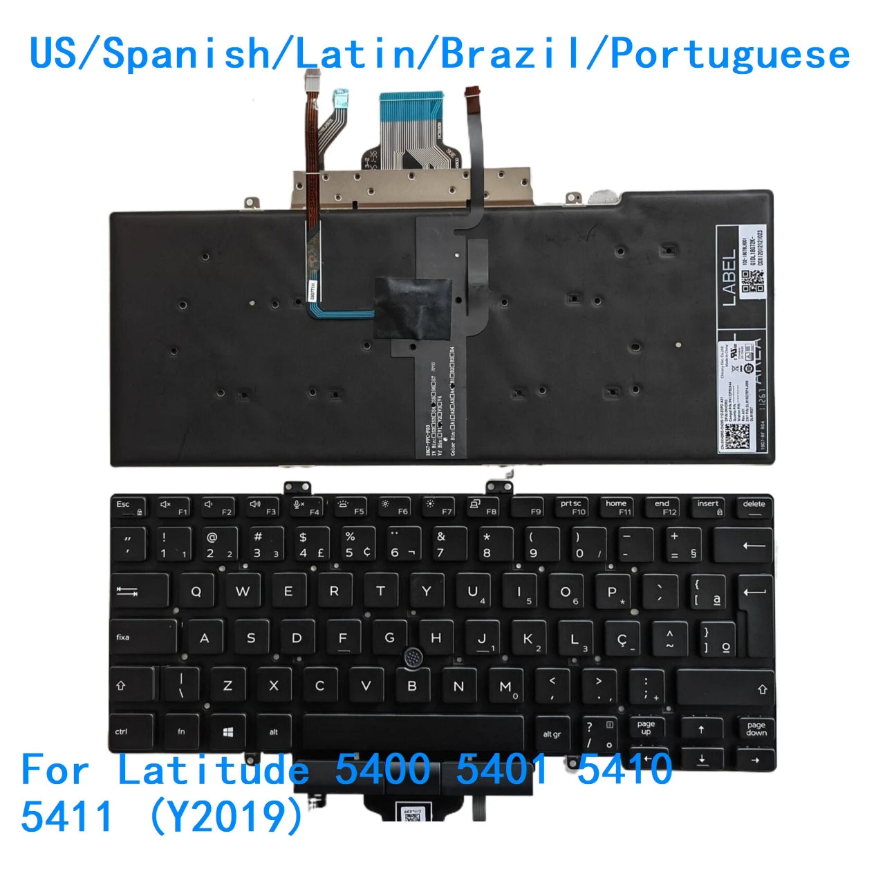 New US Spanish Latin Brazil Portuguese language  Backlit Keyboard For Dell Latitude 5400 5401 5410 5411 (Y2019) 0MNFJ6Dell laptop repair parts