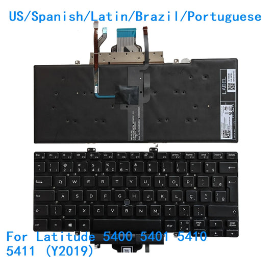 New US Spanish Latin Brazil Portuguese language  Backlit Keyboard For Dell Latitude 5400 5401 5410 5411 (Y2019) 0MNFJ6Dell laptop repair parts