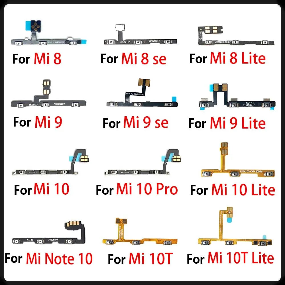 Power On Off Volume Side Button Key Flex Cable For Xiaomi Mi 8 9 se 11 Lite / Mi 9T 10T 10 Note 10 Pro Lite Replacement parts  Xiaomi  Xiao mi phone repair parts