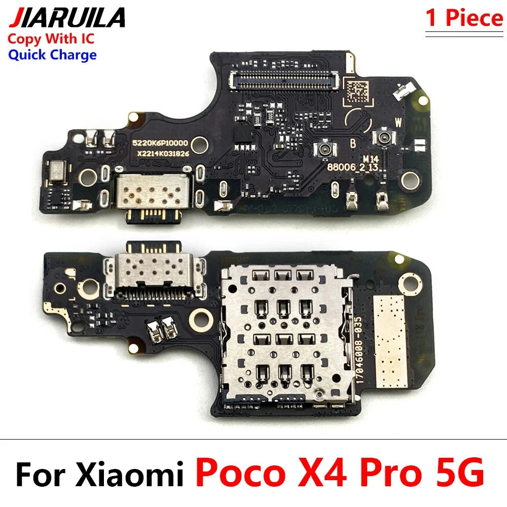 10Pcs, USB Charging Port Micro Dock Connector Board Flex Cable For Xiaomi Poco F4 F5 F6 X3 X4 X5 X6 M3 M4 M5 Pro 4G 5G GT  Xiaomi  Xiao mi phone repair parts