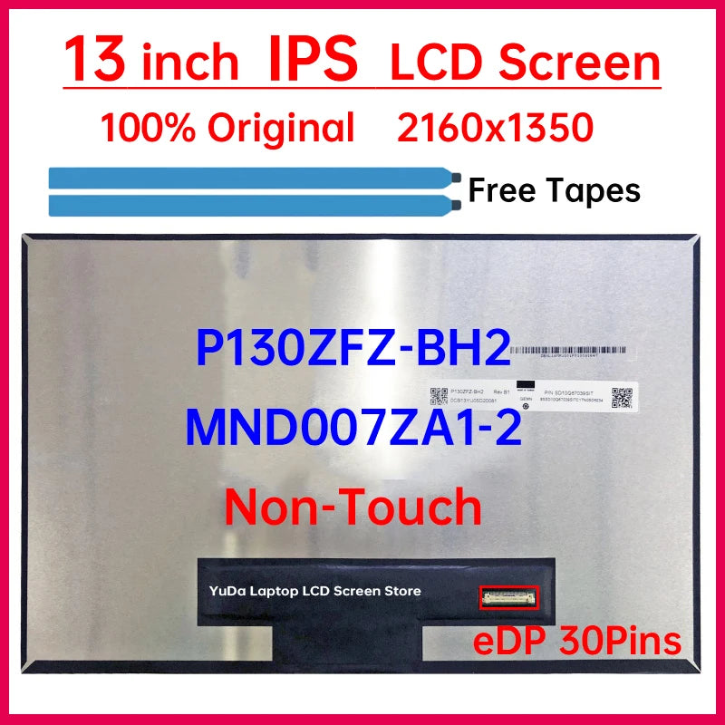 13 Inch LCD Screen P130ZFZ-BH2 MND007ZA1-2 For Lenovo Thinkpad X1 Nano Gen 1 Gen 2 Gen 3 Display Matrix Panel 2160x1350 No-Touch Lenovo laptop repair parts