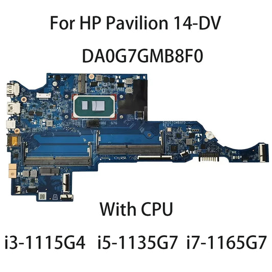 Laptop Motherboard For HP Pavilion 14-DV With CPU i3-1115G4 M16645-601 i5-1135G7 M16646-001 i7-1165G7 Motherboard DA0G7GMB8F0 HP laptop repair parts